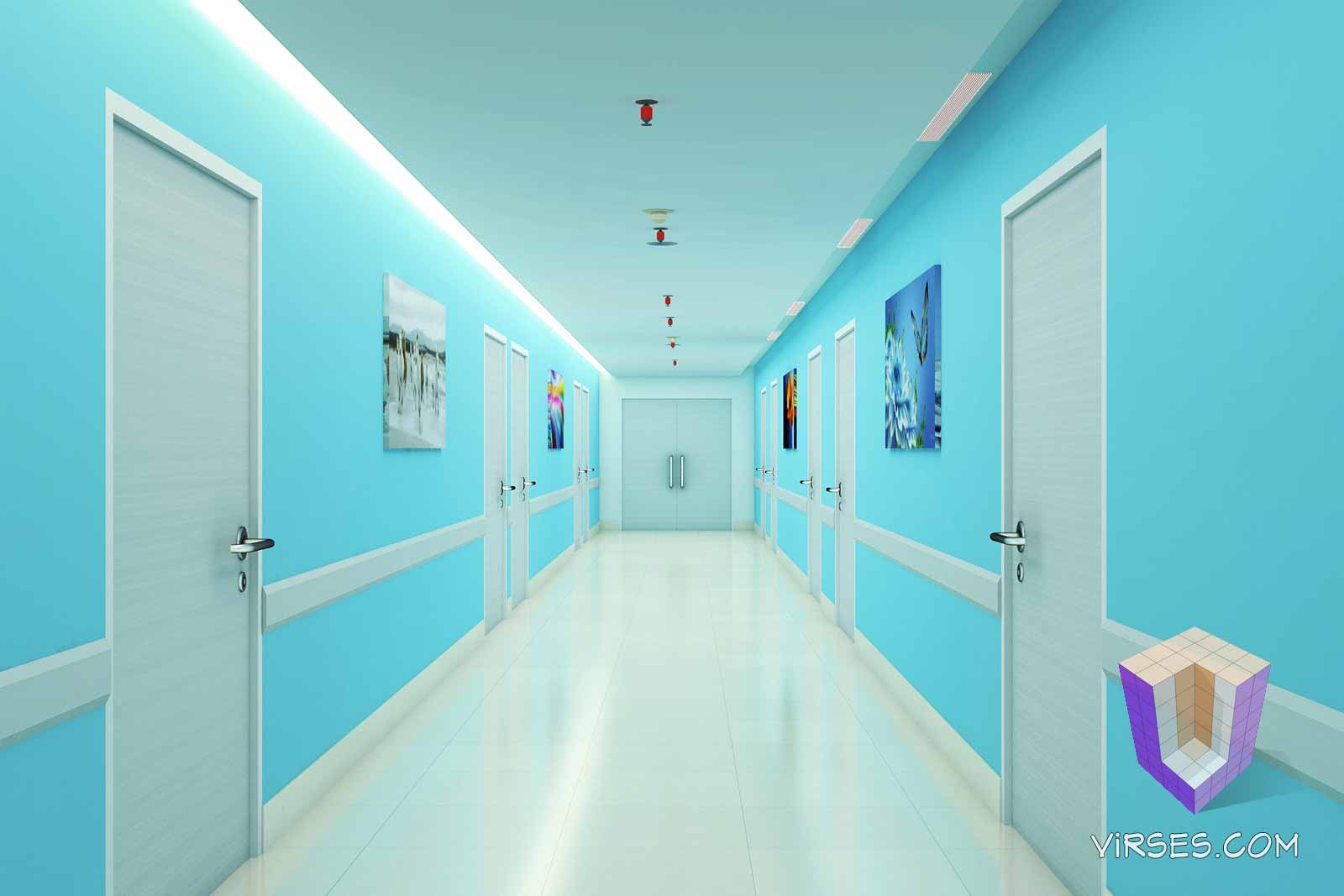 hospital corridor rendering