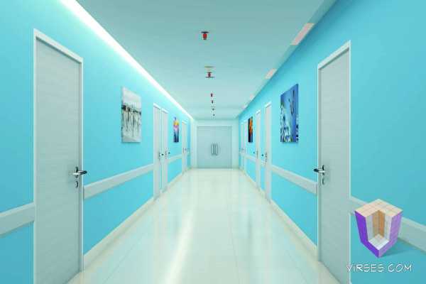 Hospital Corridor 3D Architectural Rendering