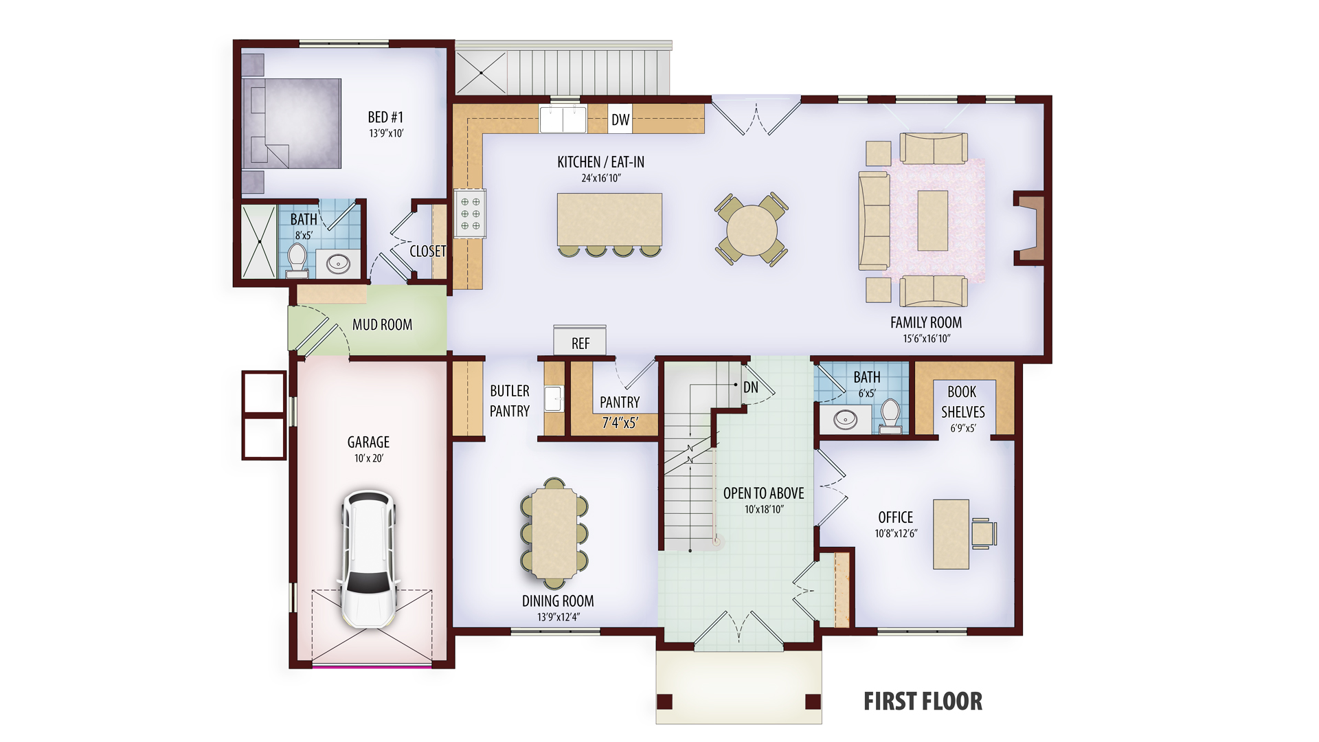 2d color floor plan renderings