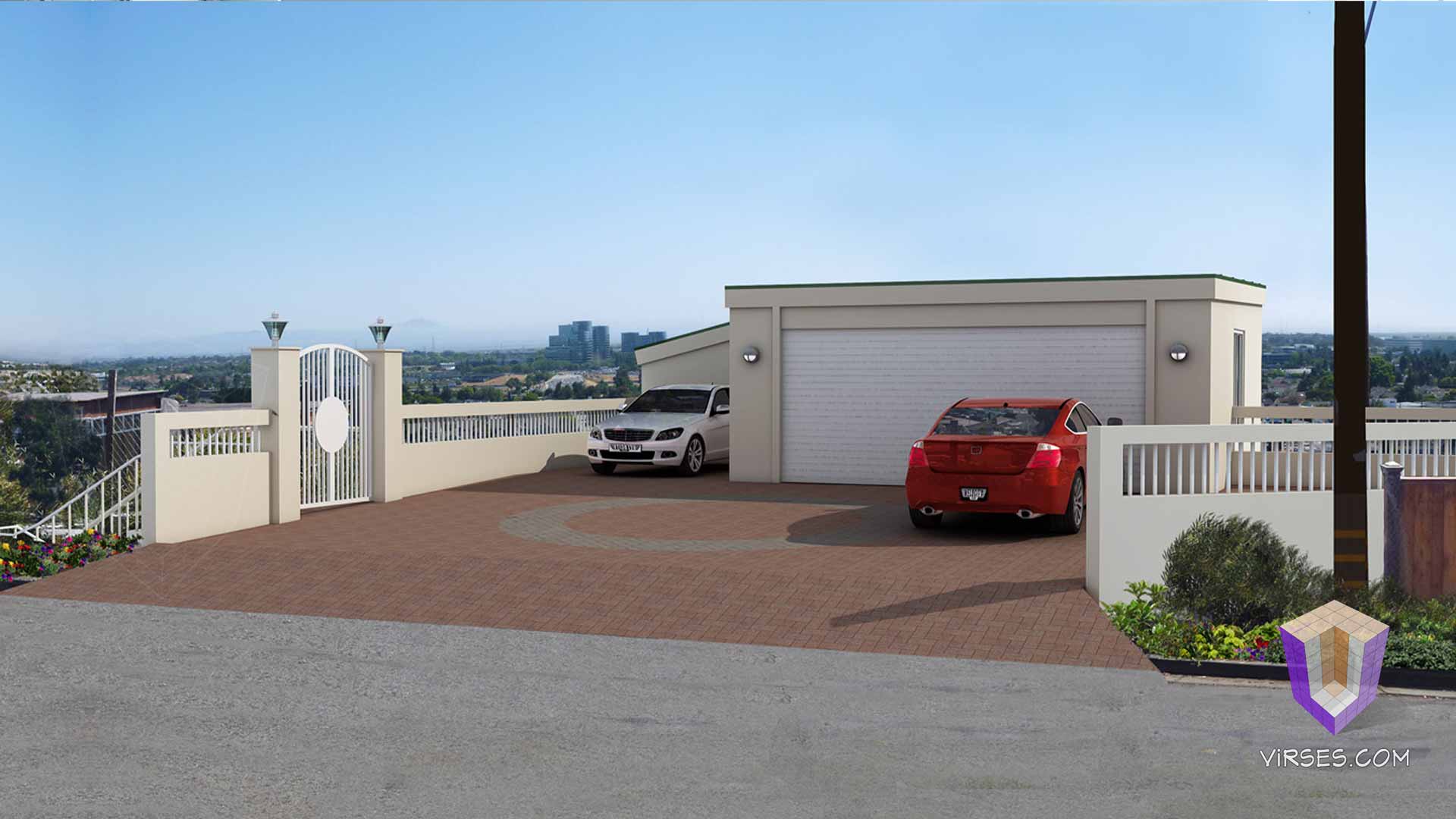 Driveway Addition and Renovation 3D Rendering
