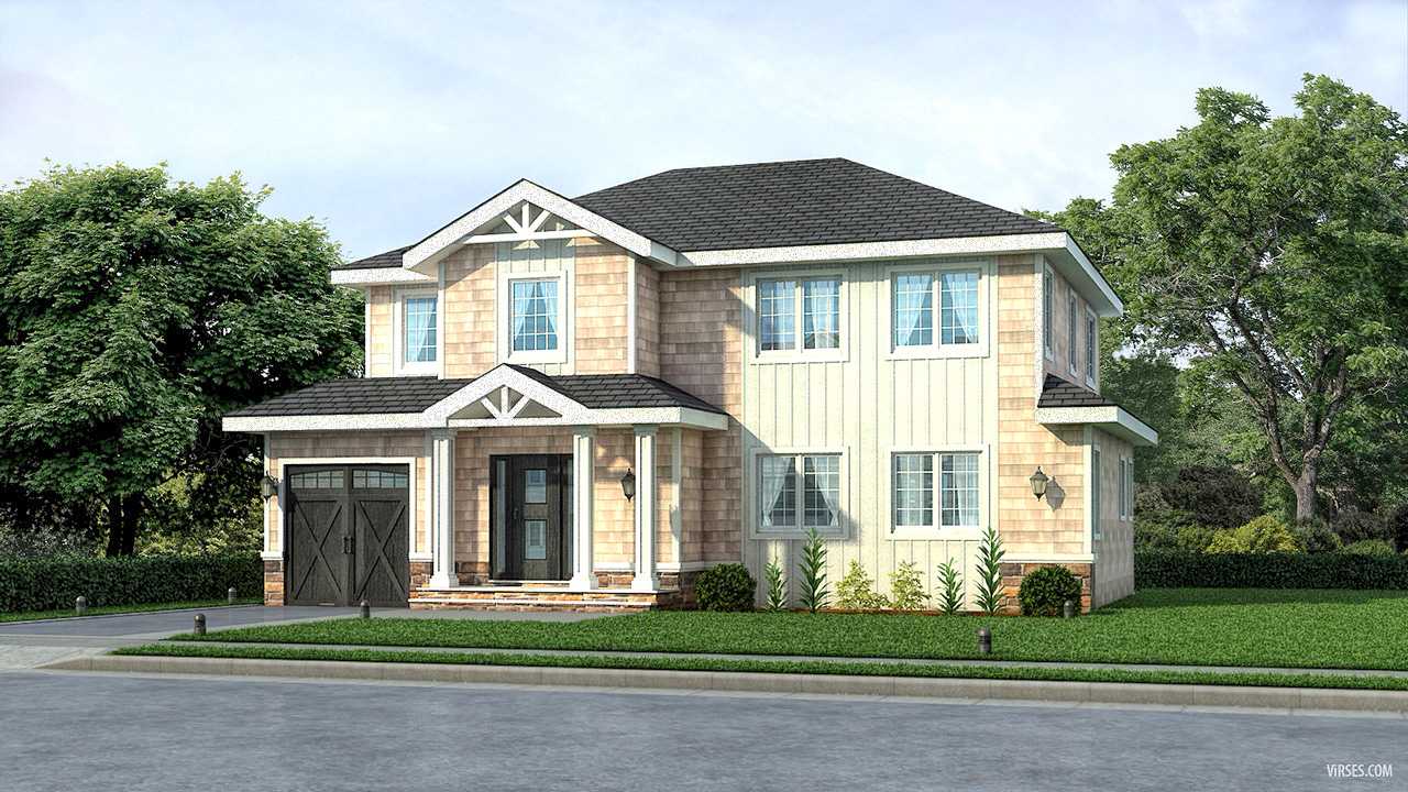 Exterior rendering for House in PlainView NewYork | Architectural Visualization